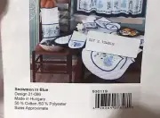 SNOWMEN IN BLUE TOWELS embroidery Herrschners set of two towels NIP