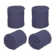 4 Rolls 1.5 In x 5 Yd Handmade Fringe Silk Chiffon Ribbon, Drak Blue