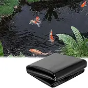 Pond Liner Preformed Pond Lining Black Heavy Duty Underlay, Black Skin Pad, HDPE Reservoir Fountain Landscaping Liners for Waterfall Ponds(5x5m(16.4x16.4ft))