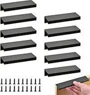 Pack of 10 Black Concealed Cabinet Handles, Kitchen Handles, Door Handles, Drawer Handles, 80 mm, Hidden Handles, Hidden Cabinet Handles, Aluminium Alloy for Wardrobe, Bedroom, Bathroom