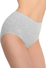 [MARILYN] Women's Cotton High Waist Hipster Briefs Stretch Breathable Panties Underwear for Women (S/M/L/XL, Grey, 1 Pair/2 Pack/4 Pack)