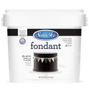 Satin Ice Black Fondant, Vanilla, 5 pounds