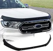 SUERAUTO4X4 Bonnet Protector for Ford Ranger PX2 PX3 2015-2022 Raptor Wildtrak XLT XLS XL FX4 Accessories, Tinted Black Smoked Front Bonnet Stone Guard Protector Trim Cover Car Exterior Injection