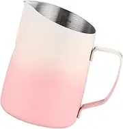 Perfk Milk Frothing Pitcher Jug Milk Frothing Jug Professional Coffee Pitcher Latte Art Tool Espresso Latte Art Cup for Home Cafes, Pink
