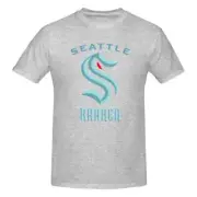 Seattle Kraken NHL Hockey Team Mens T-Shirt Grey 5XL