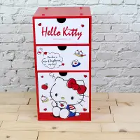 在飛比找蝦皮購物優惠-【晶品生活廣場】正版授權木製 Hello Kitty 三抽盒