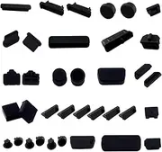 LAMPVPATH 36 PCS Anti-dust Plugs, 19 Types of Port Covers Stoppers for Computer PC Laptop (36 PCS in 19 Types) - DO NOT Fit MacBook