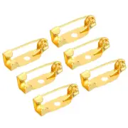50Pcs Safety Bar Pins 15mm Brooch Clasp Pin Backs for ID Badges, Gold Tone