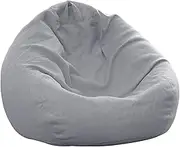 UYSOFRCV Bean Bag Chair Cover Without Filling, Premium Cotton Linen Canvas Chair Stuffable Zipper Beanbag Replacement Cover for Adults, Kids, Teens,Blue Gray,120 * 120cm