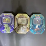 3x Pokemon TCG Triple Whammy Dragon Back Issue Collector Tins Sealed Tyranitar