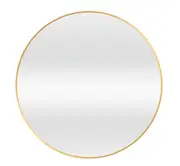 Gold Round/Circle Framed Metal Mirror 100 cm - SML