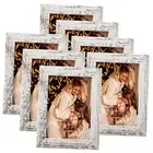 Picture Frame Set of 7, Distressd Rustic Frames Display 5 5x7 Distressed White