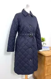 New BARBOUR Navy Cordelia Quilt Coat £229 UK 16 EU 42 USA 12 XL Net a Porter