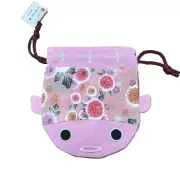 goldfish Kimono Remake japanese drawstring MINI bag Women PINK DAISO