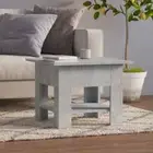 Square Coffee Table Wooden Sofa Lounge Room Storage Side Shelf Concrete Grey