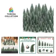 80 Pcs Christmas Village Trees Mini Dollhouse Christmas Tree Pine Cedar Trees...