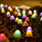 Solar Multicolor Mushroom String Lights Decorative Garden Pathway Lighting Light
