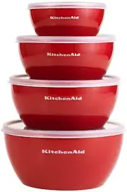 Classic Prep Bowls with Lids Set of 4 Small Nesting Bowls Dishwasher Safe
