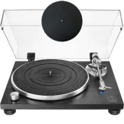Audio-Technica AT-LPW30BKR Fully Manual Belt-Drive Turntable + Rubber Platter Ma