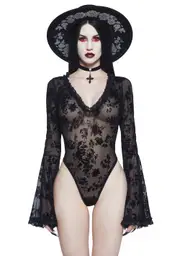 [Widow] Pursuit Of Blood Mesh Bodysuit - Black