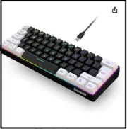 Snpurdiri 60% Wired Gaming Keyboard, Small RGB Backlit Membrane Gaming Keyboa...