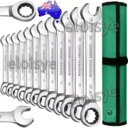 16 Pcs Flexible Head Ratchet Spanner Set 6-22mm Metric Wrench Automotive Tool AU