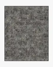 245' x 305' | Machine Washable Runner Rug | Kid & Pet Friendly | Indoor Rug | Balancing Act Black Rug by Keith Haring | Ruggable