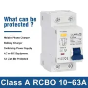 1x MCB RCCB RCD Type A/AC RCBO DPNL Residual Current Circuit Breaker Durable-New