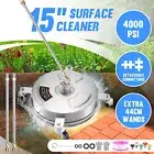 15" High Pressure Washer Water Floor Surface Cleaner Concrete Driveway Scrubber