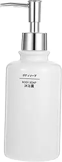 ASAKKURA Ceramic Soap Dispenser with Pump Refillable Lotion Bottle for Hand Soap Shampoo and Shower Gel Elegant Bathroom Accessory Easy to Clean and Reusable