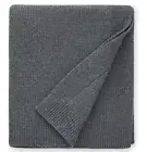 Sferra PETTRA Grey Lambswool Knit Soft Ribbed Throw Blanket 50x70" New