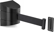 Queue Belt Barrier Retractable,Queue Line Dividers,Fixed Wall Mount Belt Barrier, Retractable Rope Barrier Yellow/Black Belt for Separated Region Crowd Control, All Black (Color : 5m/16.4ft)