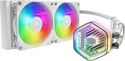 Cooler Master 240 Atmos White High Performance Close-Loop AIO Liquid Cooler, R9|i7 Dual Chamber Pump, Customize Cover, Sickleflow Edge PWM, aRGB Lighting, AMD Ryzen AM5|4, Intel LGA 1851|1700 Platform
