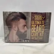 Viking Revolution - Ultimate Beard Care Kit - Oil Balm Comb Brush Scissors ~ NEW