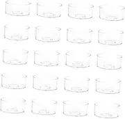 TEHAUX 20pcs Candle Setting Box Wax Melt Containers DIY Candle Mold Candle Container Candle Molds for Candle Making Votive Candle Molds Wax Holder Square Candle Wax Pot Plastic self Made