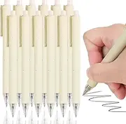 RIANCY Retractable Gel Pens Fine Points(0.5 mm) Black Ink Ballpoints Pen Writing Pen Quick Dry Ink for Office School Home Supplies(Cream)
