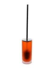Nameeks Orange Frosted Glass Toilet Brush Holder