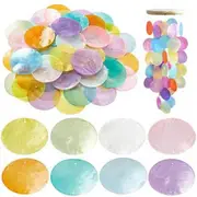 2Inch Round Sliced Capiz Shell Disc Sea Shell Coin Bead Connector with 1.5mm Dual Holes for Crafting As Shown