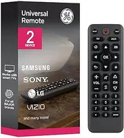 [GE] Big Button Universal Remote Control, Universal Replacement Remote for Samsung, LG, Vizio, Sony, Smart TV, Fire TV, Roku Replacement, 2 Device, Charcoal, 83036