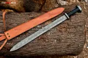 35'' Hand Forged Damascus Steel Hunting Battle Ready Roman Sword