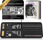 58pc Drawing Pencil Set with Sketchbook Charcoal for Artists Adults