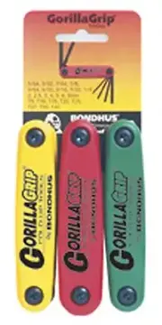 Bondhus 12533 GorillaGrip Hex and Star Fold-up Triple Pack, 12587, 12589 & 12634