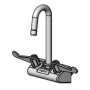 T&S Brass 5F-4WWX05 4" Wall Mount Mixing Faucet w/ 5-1/2" Swivel Gooseneck
