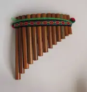 Artisan Made Peruvian Curved Pan Flute Nice Sound Beginners Level 6 1/4"W #535