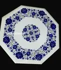 3'x3' Marble Dining Table Top Side Table Lapis Lazuli Mosaic Inlay Home Decor