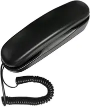 TelPal Trimline Corded Phone Black Slim Landline Corded Phone for Seniors Desk/Wall Mountable Telephone Home