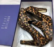 New Russell & Bromley Uprise Super Cut Brown Hair Hair Calf Court Shoes Size 6.5
