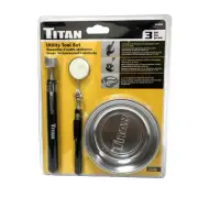 Titan 3-Piece Utility Tool Set 11065, Telescoping Mirror & Magnetic Pick-Up Tool