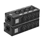 1 Pair 4 Channel XLR/ Audio RJ45 Cat5/Cat6 Ethernet Extender XLR Extender ceiver for Live Stage Black