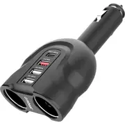 Mbeat Gorilla Power Four Port USB-C & QC 3.0 Car Charger with Cigar Lighter Splitter